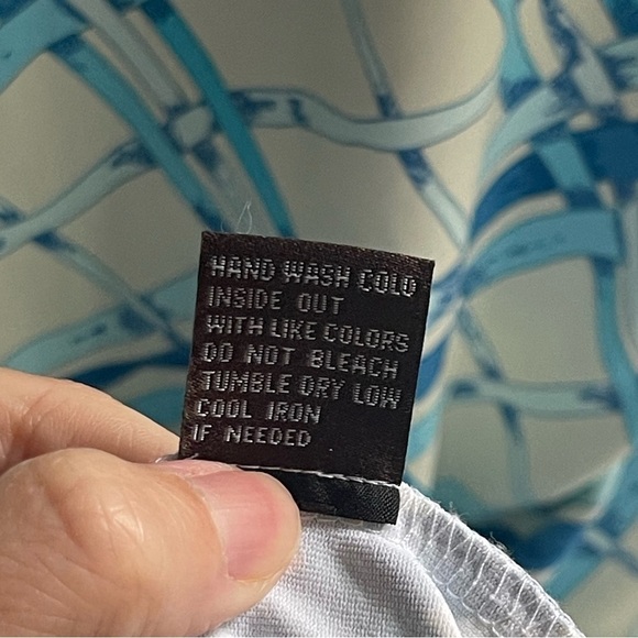 J. McLaughlin Sage Sheath Dress Ruched Blue Lattice Rare Colorway $228 Sz XL - Picture 3 of 8